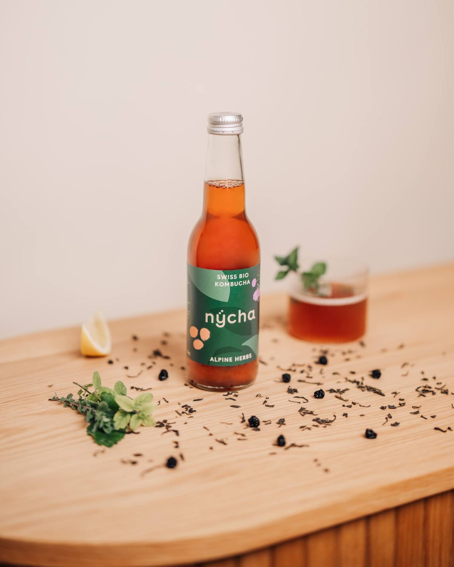 alpine herbs kombucha, organic - 16 bottles